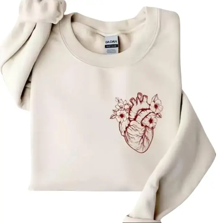 Anatomical Floral Heart Sweatshirt, Cardiac Nurse Gift, Gift for Nurse Sweatshirt