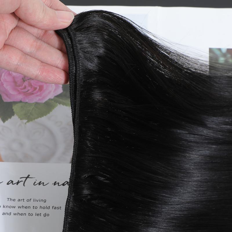 CindiRiver 100% Raw Virgin Human Hair Bundles Straight Brazilian Unprocessed Straight Hair Weave Quick Weave Extensions  Natural Black for Woman  Sew in/ Glue in 100g/piece