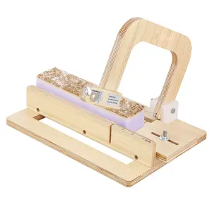 Soap Cutter With Adjustable Thickness 0-2 Inches, Wooden Soap Slicer With Stainless Steel Adjustable Wire Tension, Includes Extra Wires, Handmade Cutter For Candles And DIY Soap Making Projects