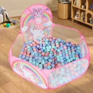 Foldable Basketball Game House, Fun Simulation Pattern Bubble Ball Pool, Indoor Toy Pool for Kids, Birthday Gift for Boys and Girls