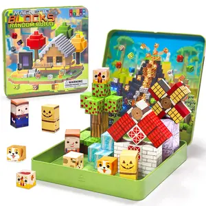 Farm-Themed Magnetic Building Blocks Set with Iron Box, Mini STEM Travel Magnet Toys for Kids Aged 3+, Perfect Christmas, Easter & Halloween Gift