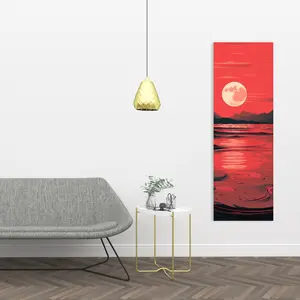 212 MAIN Bloody Tides Black Print Artwork - 16x48 in. Minimalist, Stylish Wall Decoration (Model C1RC1648H3TWVJ)