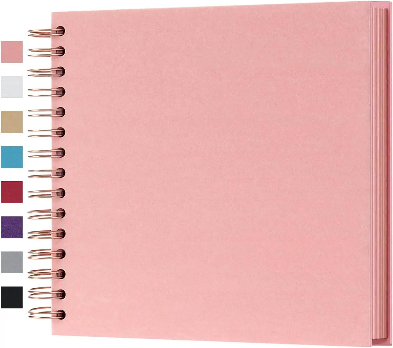 8 x 8 Inch DIY Scrapbook Photo Album 80 Pages Thick Kraft Blank Pink Paper Memory Book for Wedding and Anniversary Family (Pink, 8 Inch)