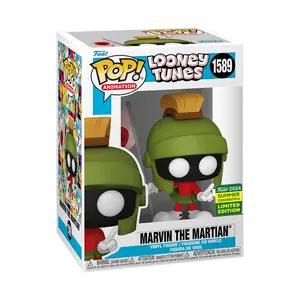 Funko Pop! Looney Tunes - Marvin the Martian with Martian Flag #1589 (2024 Summer Convention) Exclusive (Sticker may vary) Collectible Pop Vinyl Figure
