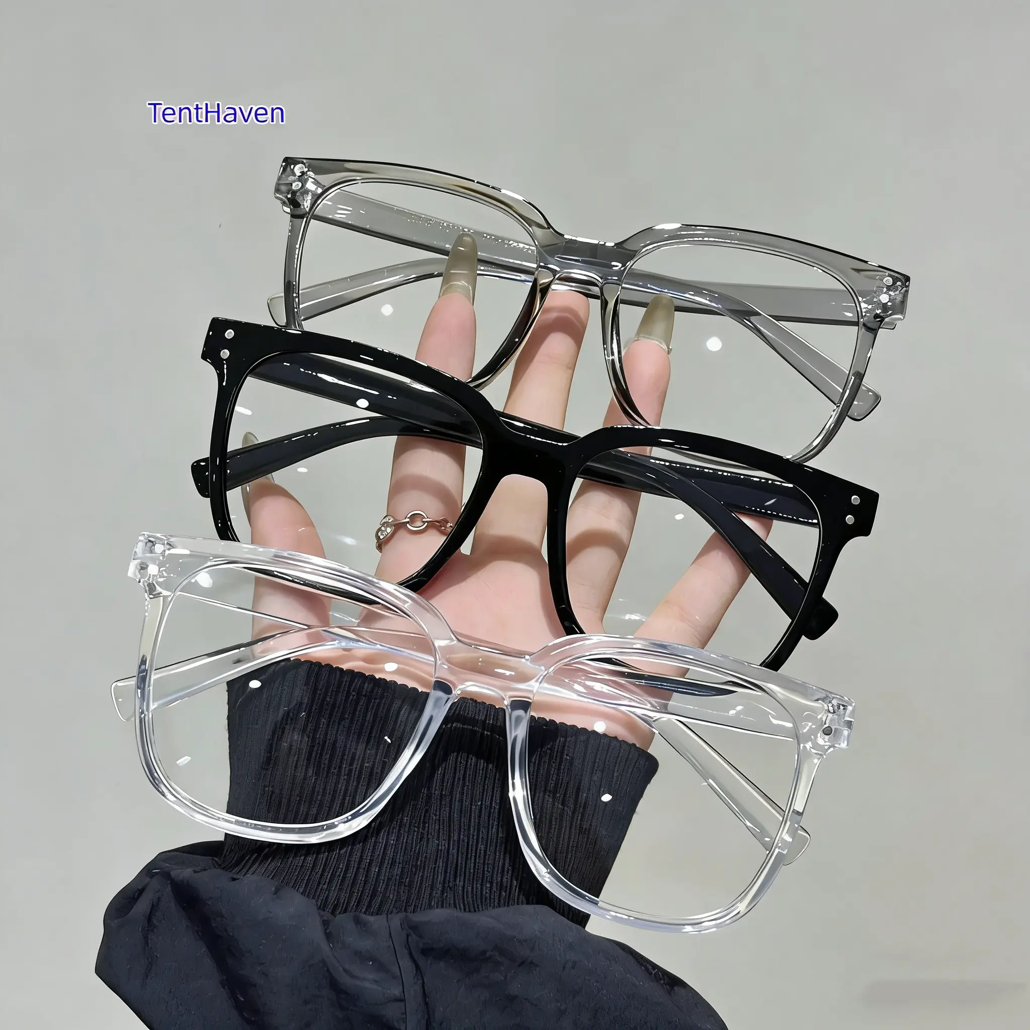 Unisex 3pcs Tinted Lens Blue Light Blocking Eyeglasses - Anti-Eyestrain, Stylish Campus Design, Face-Flattering for Computer Use, Outdoor Cycling, Tinted Lens Eyeglasses