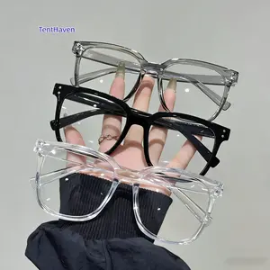 3pcs Unisex Square Frame Blue Light Blocking Glasses - Stylish Campus Look, Face-Flattering Optical Eyewea