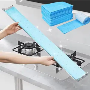 10pcs Range Hood Oil Filter Paper, Kitchen Range Hood Oil Absorbing Paper, Range Hood Grease Absorbing for Easy Cleaning, Easy to Cut Oil Absorbing Cotton, Disposable Blue Nonwovens Cloth Oil Proof Sheets,Hood Oil Absorbing Cotton