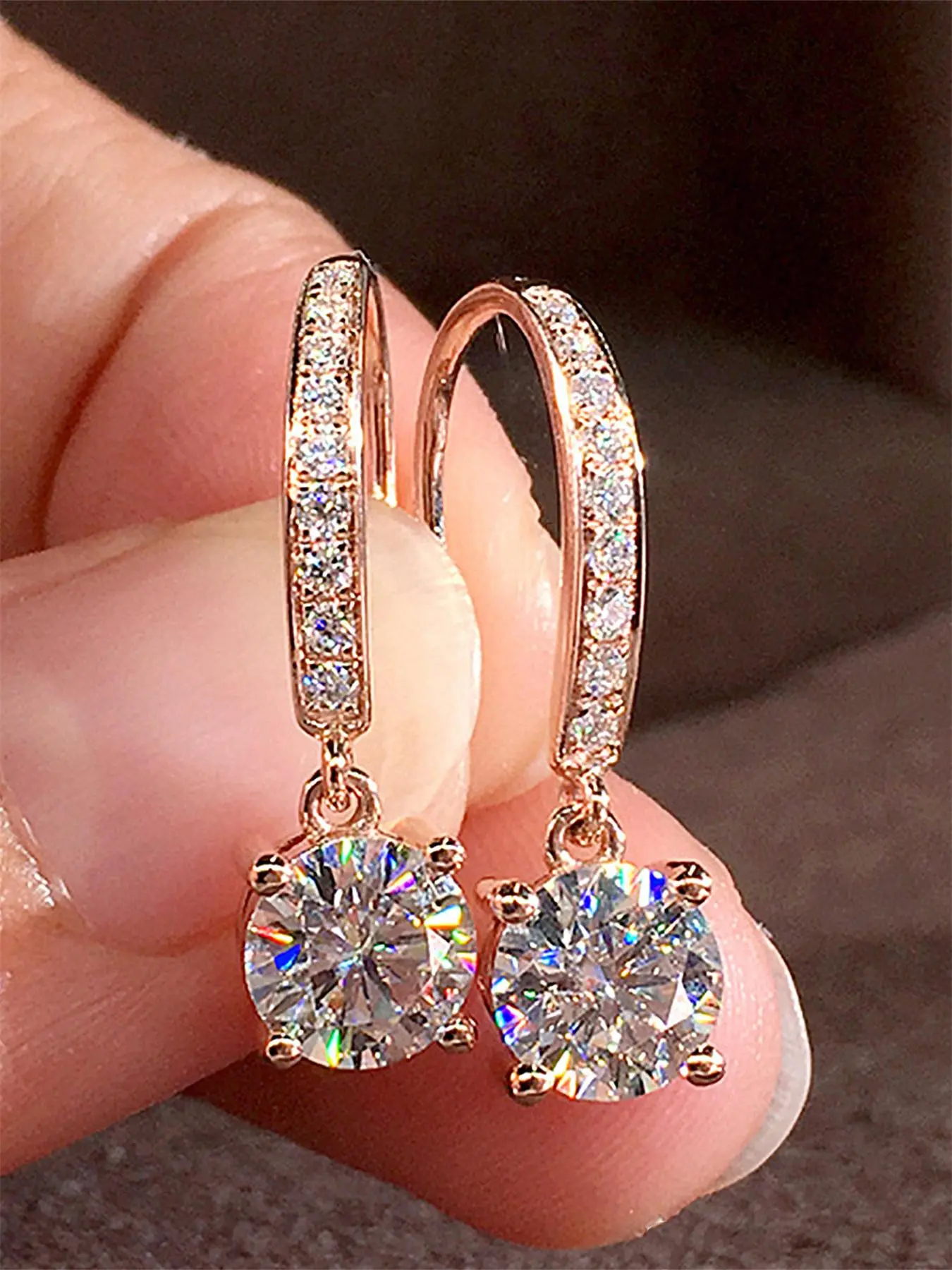 Rhinestone Decorated Dangle Earrings (1 Pair), Elegant Fashionable Stylish Jewelry Accessories for Women for Party, Daily Clothing Decor, Wedding Engagement Anniversary Party Jewelry Gifts