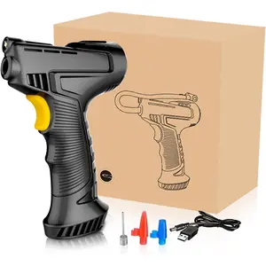 Portable Cordless Air Compressor Tire Inflator Wireless Handheld Tire Air Pump for Car Motorcycle Bicycle with Digital Pressure Display Rechargeable Battery Nozzle Adapter Kit Easy Inflation