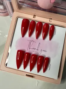 Rich Red Stiletto nails