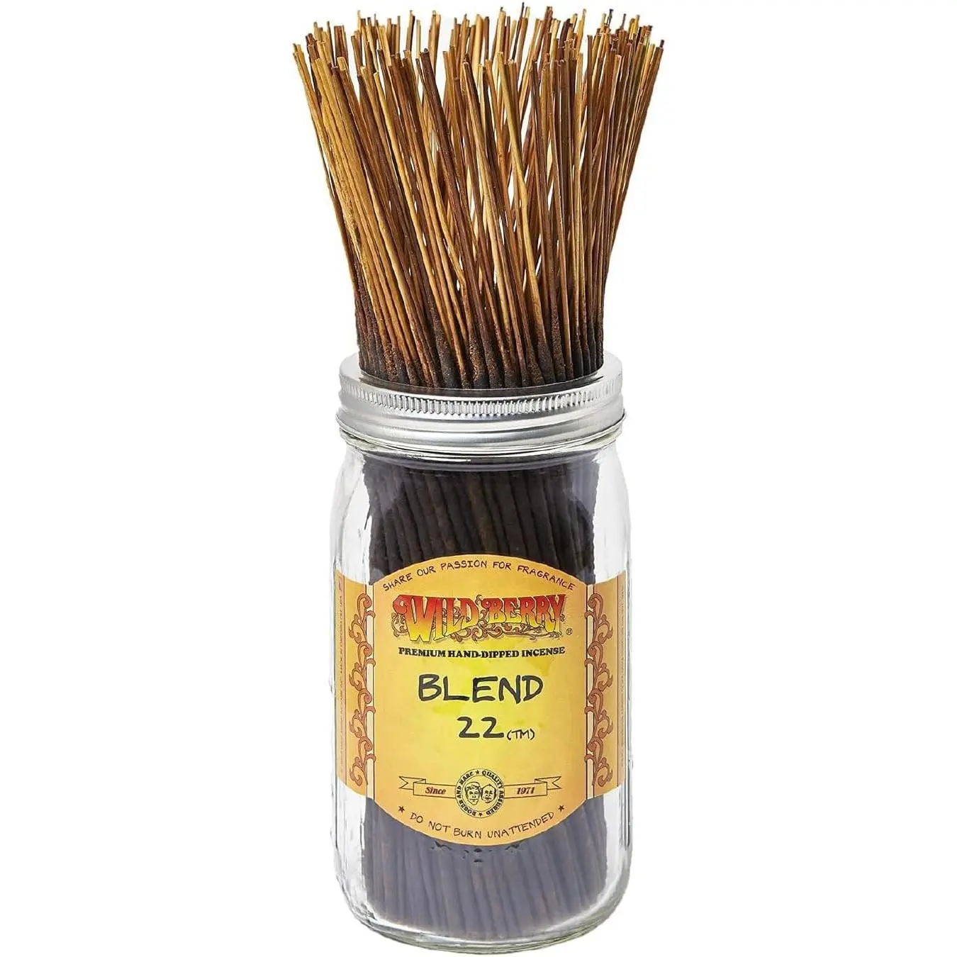 Wild Berry Incense Sticks - Blend 22 - Fruity Mix with Strawberry and Peach - Hand Dipped in The USA (100 Count)
