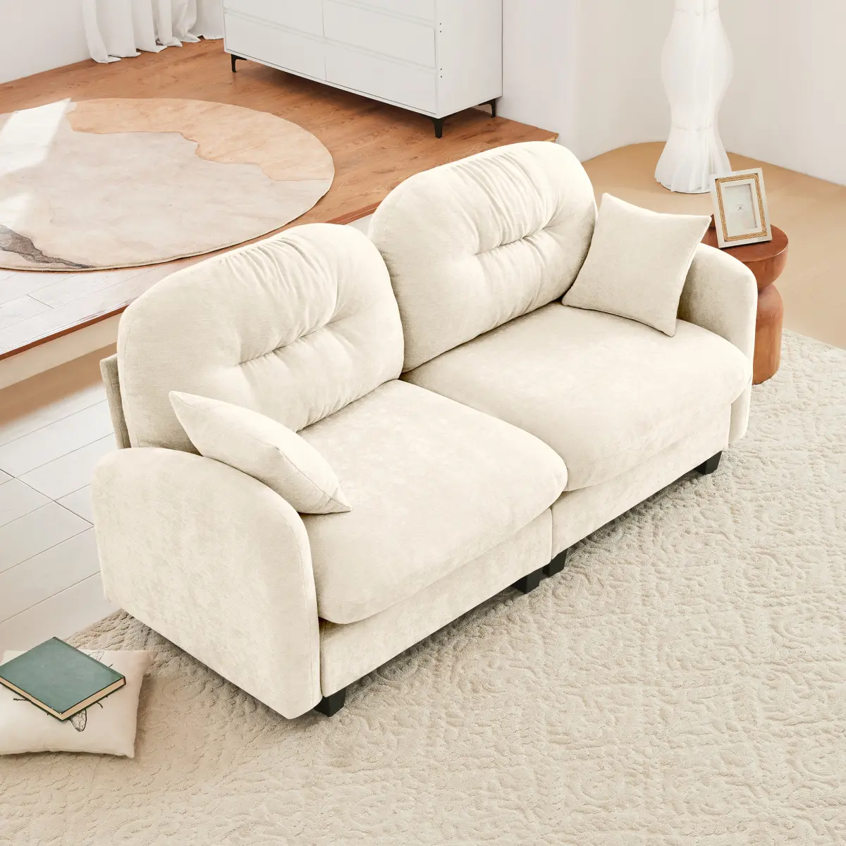 [Bellemave] Modular Chenille Sectional Sofa| Tufted Back Cloud Couch| Soft Support Sofa for Living Room﻿