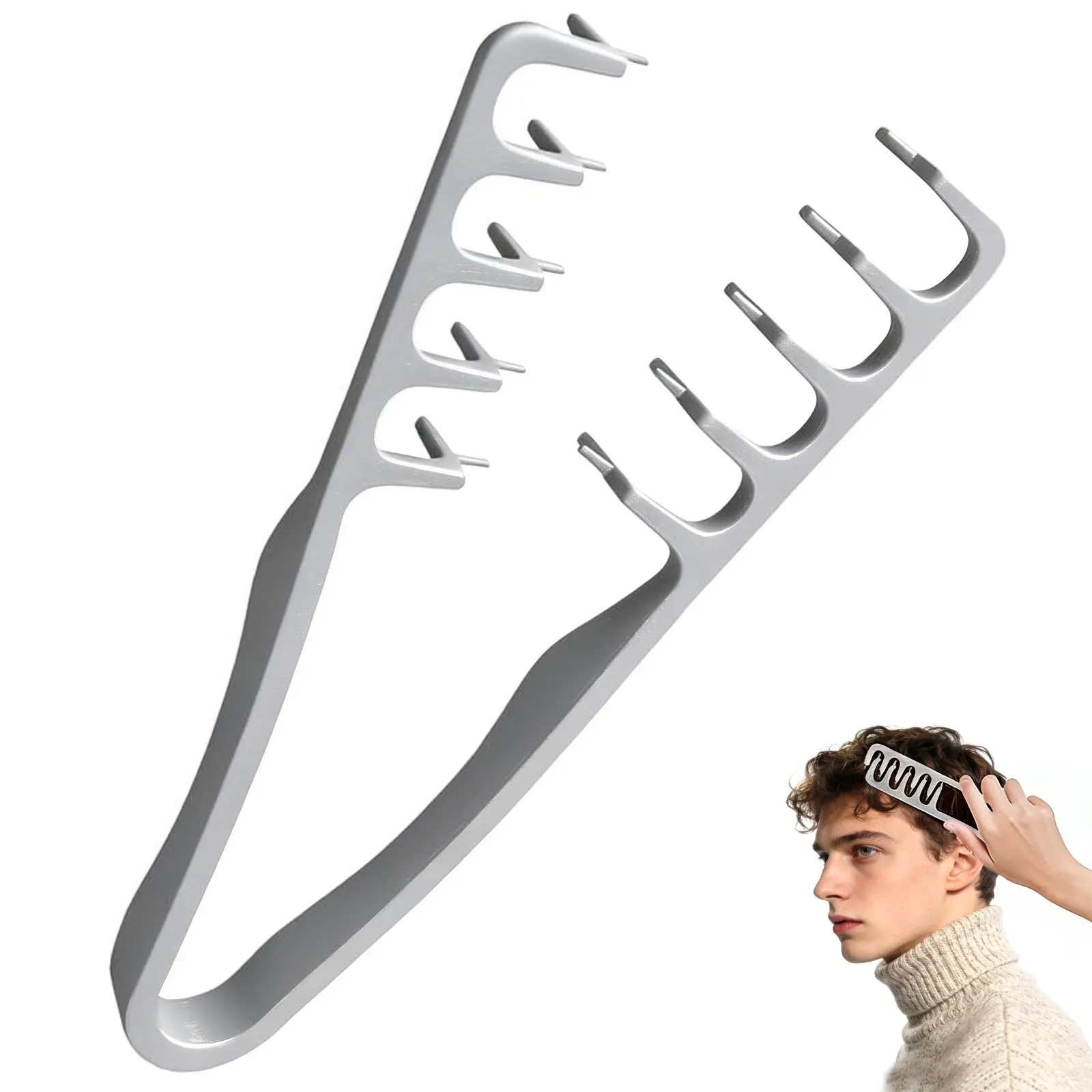 Humwam 2-Pack Hair Styling Comb Set - Gray & Pink Straight-Tooth Combs for Curly Hair, Beach Waves - Heat-Free, Damage-Proof, Non-Slip Grip - Ideal for Guys - Home & Travel Use, Straight Tooth Comb