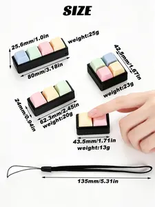 4 Key Keyboard Fidget Toy - Mechanical Switch Stress Relief Keychain, Portable EDC Clicker for Anxiety, ADHD & Focus, Mini Keyboard Fidget with Lanyard, Cute Sensory Gift for Teens & Adults, Relieve Stress Anywhere,3D Printed