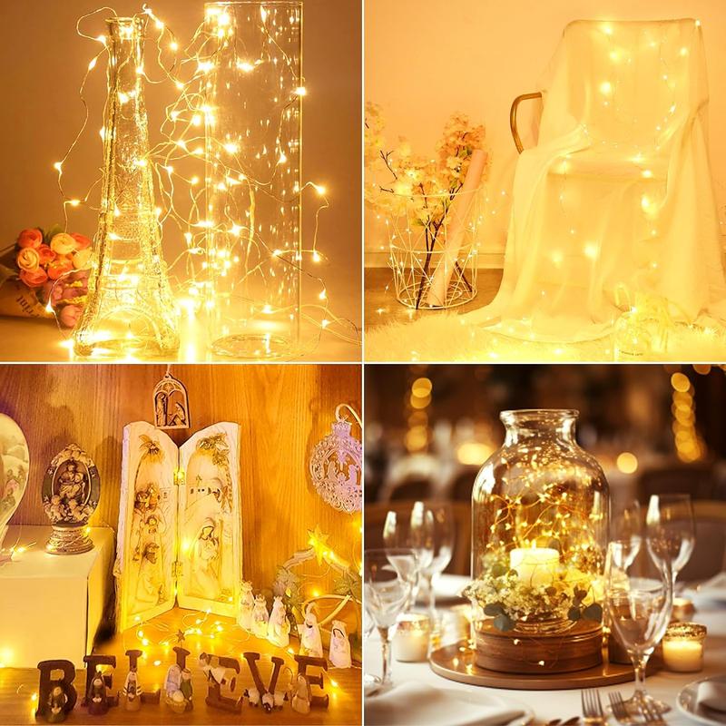 30/100Pcs Twinkle Lights Battery Operated, Three lighting modes，Festival Decorations  Mason Jars Lights Crafting, Firefly Lights DIY Decoration, Party (Warm White) Christmas Ornaments