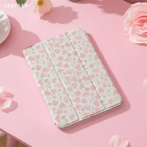 Pink Floral PU Flip + TPU Soft iPad Case with Tri - fold Stand, Pen Holder, Shockproof, Auto Wake/Sleep for iPad Air 11inch, a16, 9th/10th/11th Gen, Fall iPad Case, Back to School, Gift