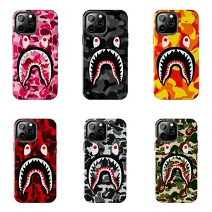 Camouflage BAPE Ape Head Shark Jaw Phone Case for iPhone 17-7 Pro Max Plus