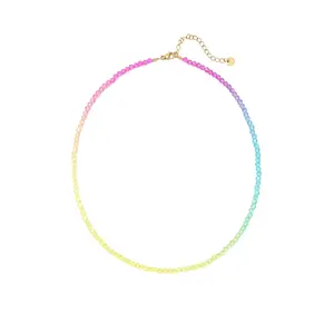 Rainbow Crystal Beaded Necklace for Women - Fashion Jewelry