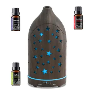 7 Color Star Hollow Air Humidifier & Aroma plant Diffuser, Essential Oil Diffuser with Ultra Quiet remote Operation, Auto Shut Off, Aromatherapy Machine for Relaxation in Home & Office, Air Purifier for Enhanced Ambiance Aromatherapy Diffuser with Lights