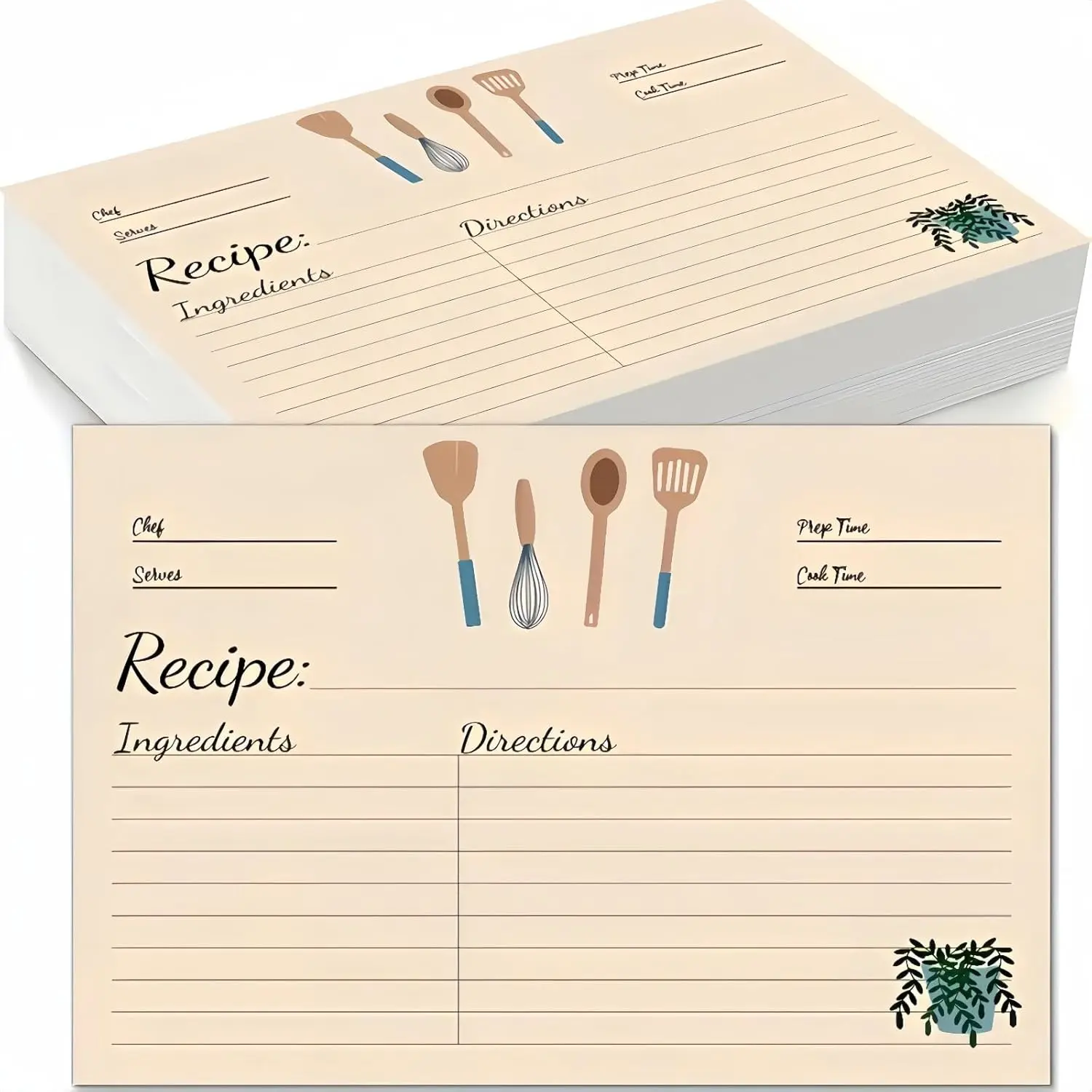 50 Count 4x6 Double Sided Cardstock Recipe Cards for Bridal Shower Wedding Housewarming Gift