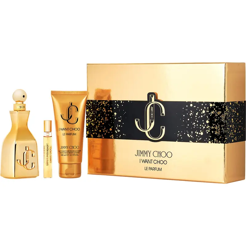 Jimmy Choo I Want Choo Le Parfum Set-Parfum Spray 3.3 Oz & Body Lotion 3.3 Oz & Parfum Spray 0.25 Oz Mini For Women