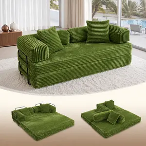[Huge Bonus Gift]OOSWIFT 5-in-1 Folding 81" Cloud Floor Sofa Bed High-Quality Convertible Comfy Corduroy Fabric, Premium Sponge Padding, Multi-Functional Floor Sofa & Mattress for Living Room Upholstered Soft Couch,Christmas gift