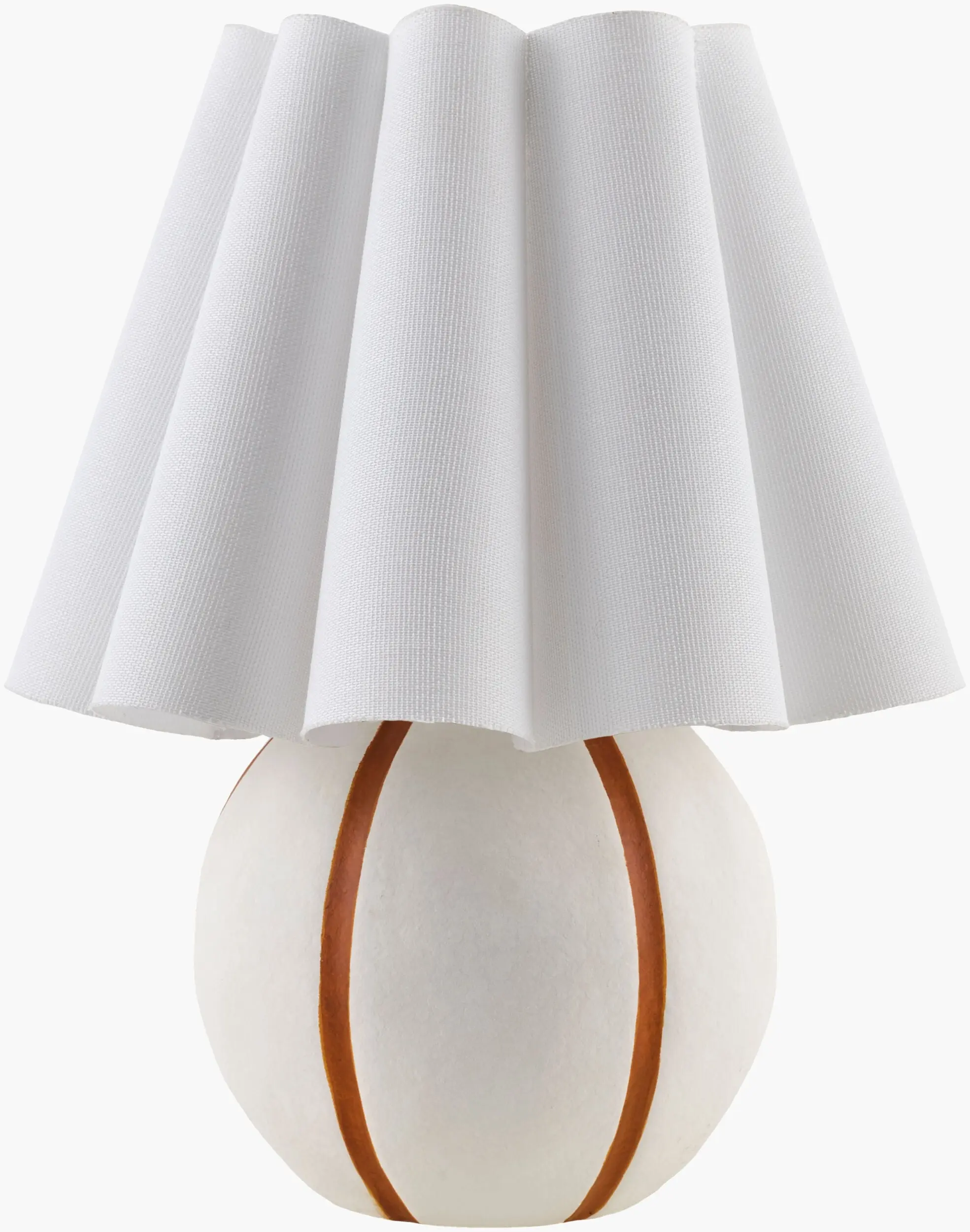 Rich Orange Traditional Table Lamp with linen details for bedside or console tables