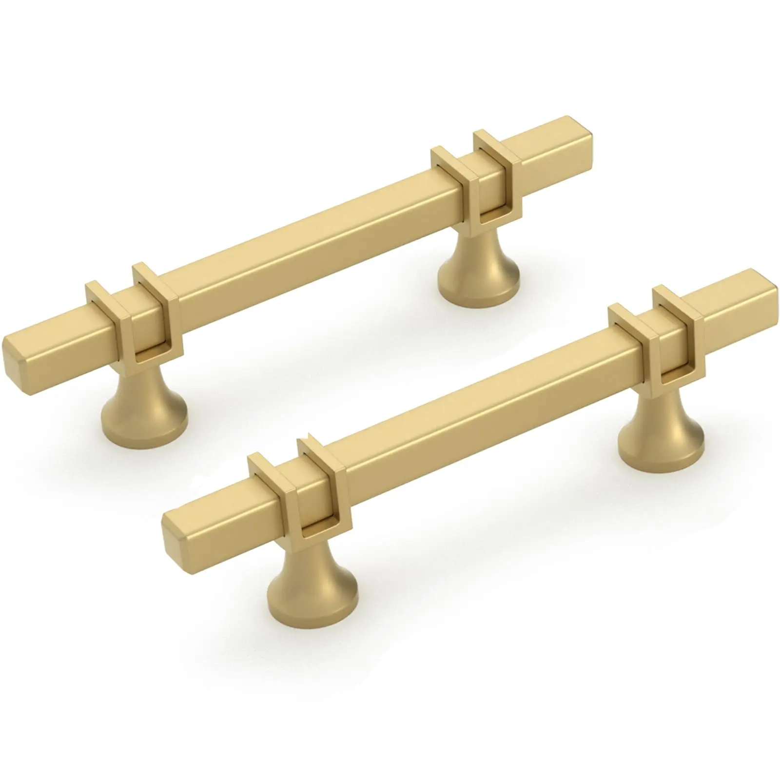 goldenwarm 15 Pack Gold/ Black Cabinet Pulls Cabinet Handles, Gold Drawer Pulls Brushed Brass Cabinet Pulls Gold Kitchen Cabinet Handles 3inch Hole to Hole