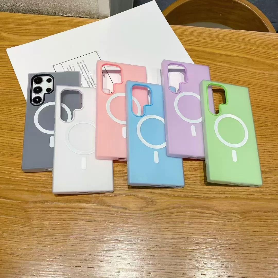 Phone Case For Samsung For Galaxy S26 S25 S24 S23 S22 Ultra Plus Fe Edge + 4G 5G New Jelly And PC 2-in-1 Candy-colored Translucent Anti-fall Mobile Phone Case Can Be Split Into Two For Use, Featuring Magnetic Wireless Charging