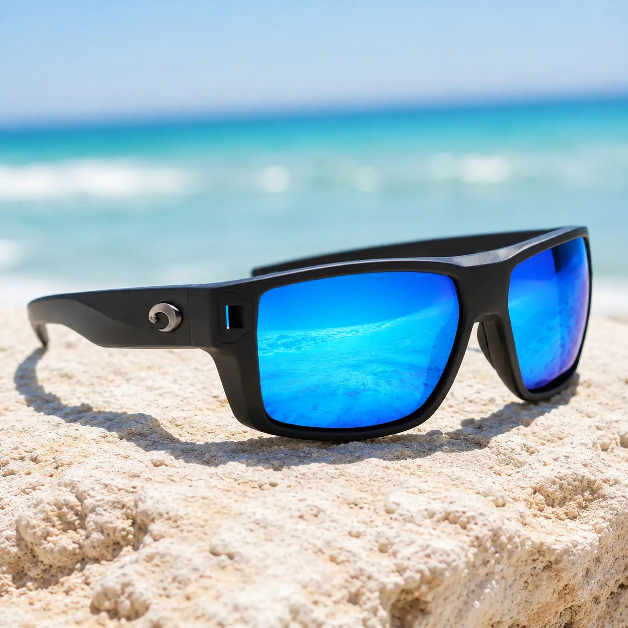 Costa Del Mar Men's Diego Rectangular Sunglasses - Sun Protection, Secure, Ergonomic Sports Frame for Fishing, Watersports - Adults' Outdoor Cycling Accessories