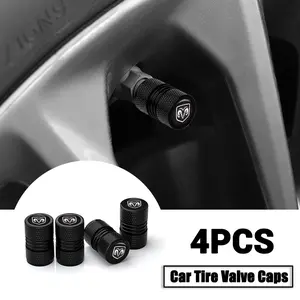 4pcs Car Wheel Tire Valve Caps, Waterproof Air Stem Covers, Aluminum Alloy, for Dodge Durango RAM 1500 Charger Caliber Journey Demon Nitro Challenger