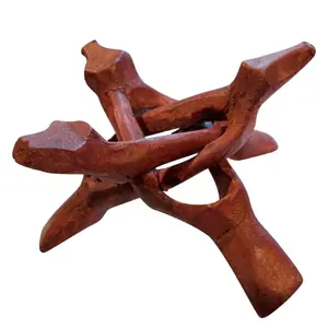 Wood Display Stand 6" - 2, 6, 12, 24, 48, 96 Count, Wooden Cobra Stand, Artisan Hand-Carved Tripod Stands
