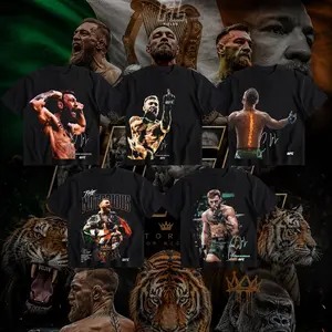 Fields [ Collection ] Conor "The Notorious" McGregor Iconic Signature Heavy Cotton T-shirt UFC Pound For Pound Shirt MMA Fan Apparel Pump Cover Direct-to-garment Printing