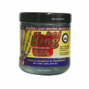Gel Artri King 250 grs. Reforzado con Ortiga y Omega 3 - Pain Relief with Wellness Natural Ingredients for Adults - Natural Ingredients for Wellnes Healthcare Treatment Therapy Therapeutic