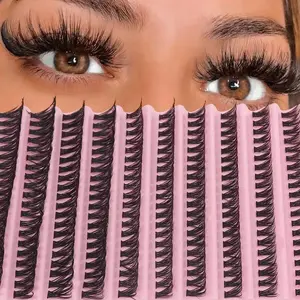 10-Row Hot-Melt Segmented Large-Capacity False Eyelashes, Thick Fluffy, European-American Series, Makeup Accessory