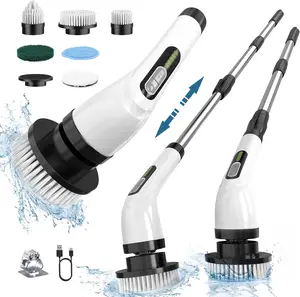 Electric Spin Scrubber for Bathroom - Cordless Power Shower Scrubber for Tile Tubes with Electric Spin Feature for Effective Cleaning - Brush