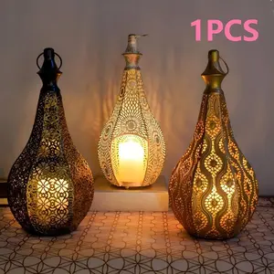 Elegant Metal Lantern Candle Holder Vintage Candle Stand - Home Decor Tabletop Lantern, Interior Decoration Accessories, Suitable for Chinese New Year and Ramadan Celebrations (Candles Not Included)