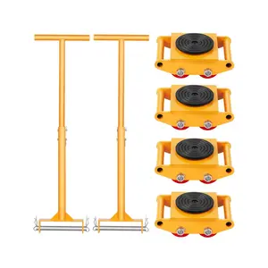 VEVOR Machine Skate,  6T Machinery Skate Dolly, 13228 lbs Machinery Moving Skate, Machinery Mover Skate with 360° Rotation Cap and PU Directional Rollers, Heavy Duty Industrial Moving Equipment, Yellow