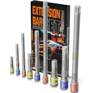 9 count  Extension Bar Set, 1/4" 3/8" 1/2" Drive Socket Extensions Expand Narrow Range,  Cr-V Steel, Knurled Non-Slip, Anti-Rust, Zero Torque Loss, for Auto and Mechanical