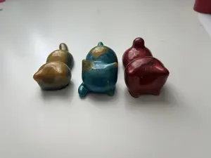 Three Cat Figurines - Cute Cat Figurines with Your Choice of Colors