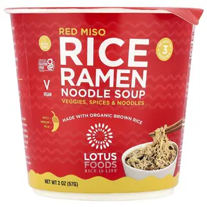 Lotus Foods Rice Ramen Noodle Soup, Red Miso, 2 oz (57 g)