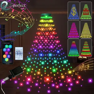 400LED Smart Christmas Tree Waterfall String Lights Waterproof Garden Home Decor