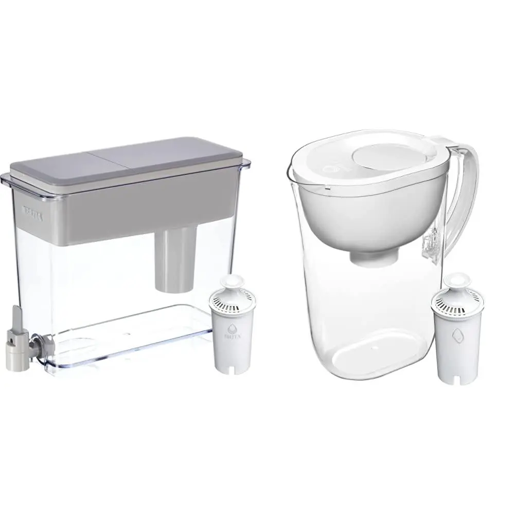 Water Filter Dispenser And Pitcher Bundle For Tap Drinking