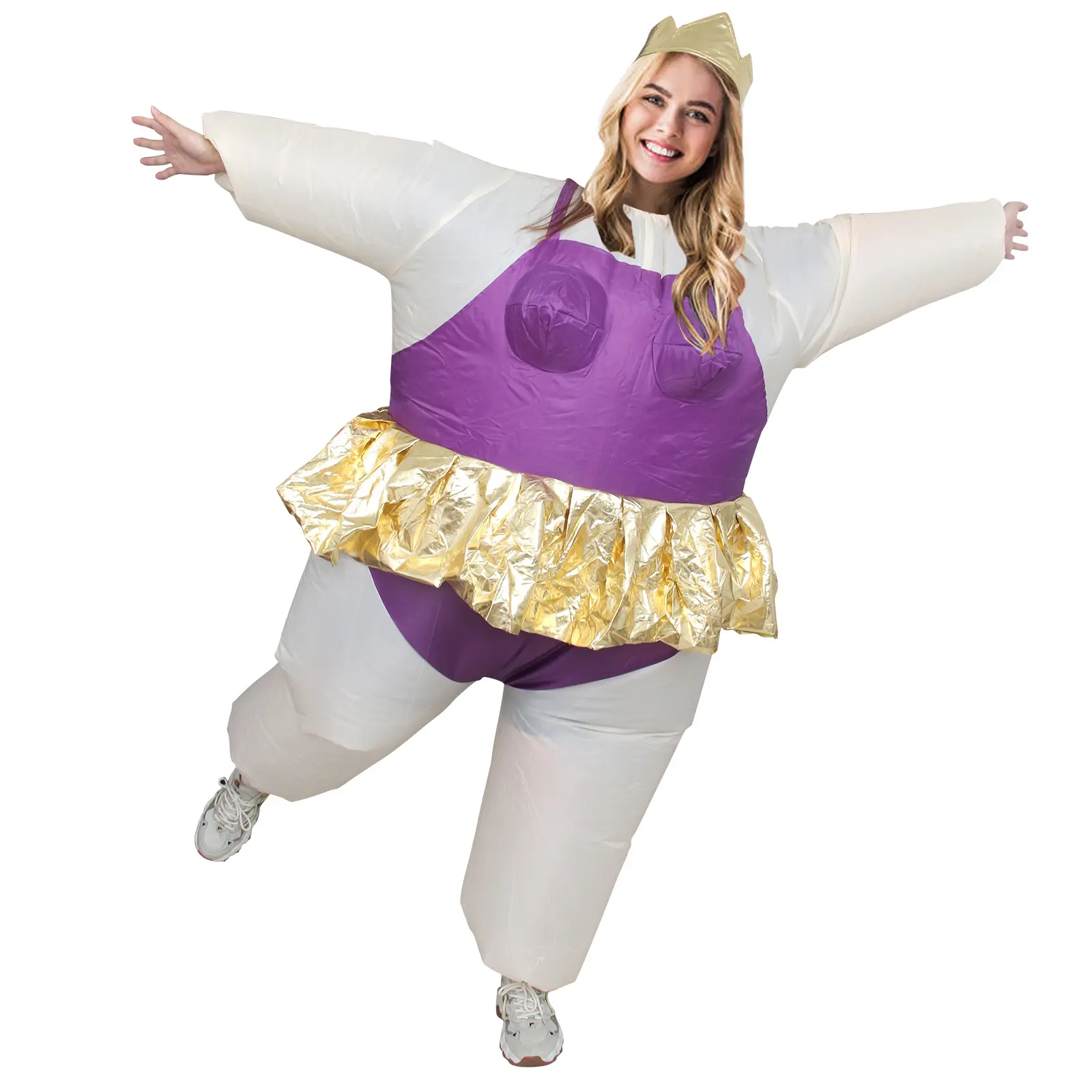 Inflatable Costume Ballet Game Cloth Adult Funny Blow up Suit  Costume Purple Cospl