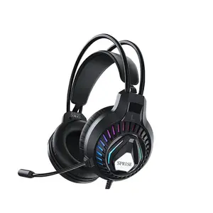 Wired Gaming Headset, RGB Lighting Headset with Microphone, Stereo Sound Wired Headset for PC & Laptop, Headphones for Gaming, Online Learning, Gaming Accessory