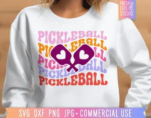 Pickleball Sweatshirt Design, Pickle Player Sweatshirt , cute pickleball Sweatshirt, wavy stacked, pickleball girl Sweatshirt