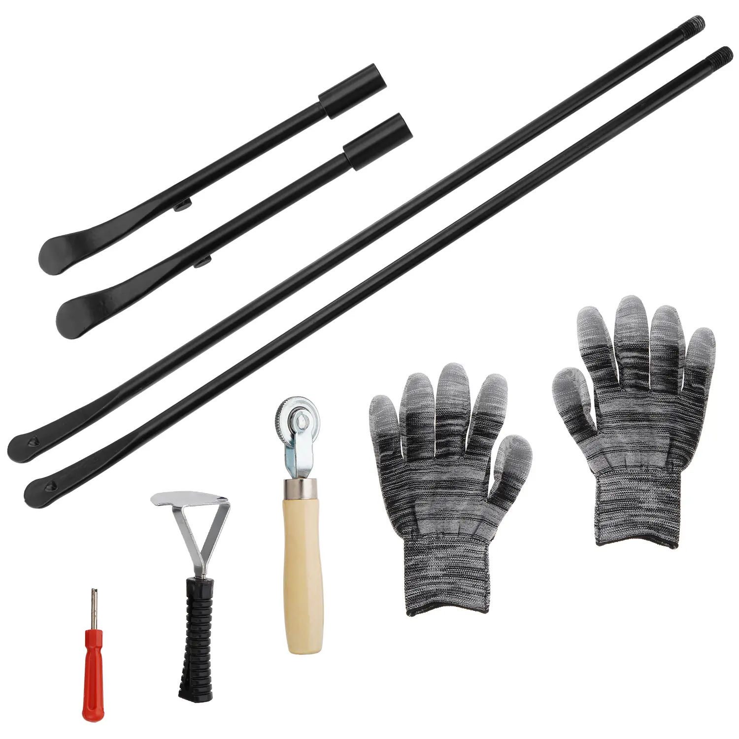 2-Piece Upgrade Demount Iron Tool Set, 52" Length Precision Forged Ends, 7/8" Shaft, Wheel Service Tire Tools for Tubeless Trucks & Cars, Automotive Maintenance & Car Repair Value Pack