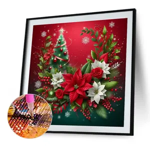 A frameless diamond painting set. 5D Christmas Tree Style Diamond Art Set. Gemstone art paintings with diamond dot decorations and handicrafts are suitable for both beginners and adults for wall decoration.