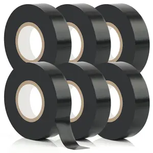 6-Pack Black Insulating Electrical Tape, 66 Ft Waterproof High-Temperature Adhesive Tape for Home, Outdoor Repairs & Electrical Tools Accessories