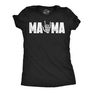Womens Funny T Shirts Mama Bones Sarcastic Halloween Graphic Novelty Tee For Ladies Funny Womens T Shirts Cute Vintage Fashion Casual Ladies T-Shirt Gift Halloween Tops for Women Women's Novelty Tees Black -